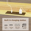 Wood Platform Bed Frame with LED Light Headboard,2 USB Ports,Noise-Free Design,No Box Spring Needed,Large Under-Bed Storage,Dark Grey - 3 of 4