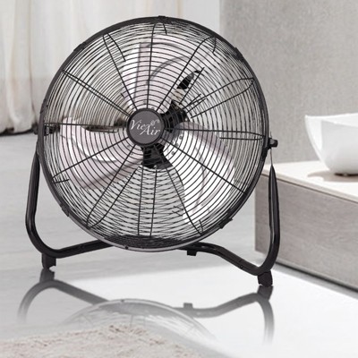 Vie Air 14" Black Metal Floor Fan with Adjustable Tilt