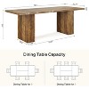 Tribesigns 70.1'' Farmhouse Dining Table for 6-8, Rectangle Wood Kitchen Table with Fluted Pedestal Base for Dining Room, Living Room - 3 of 4
