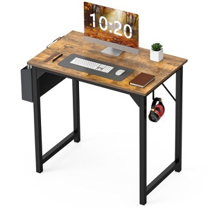 MAYEERTY 30in Computer Desk with Storage, Modern Writing Desk with Fabric Drawers for Home Office, Rustic - 1 of 4