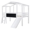 NicBex House Shaped Twin over Twin Loft Bunk Bed, Wooden Bed Frame with Guardrails and Slide for Bedroom - 4 of 4