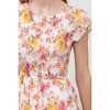 August Sky Women's Floral Smocked Ruffle Sleeve Tiered Midi Dress - 4 of 4