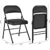 Metal Chairs with Cushion and Durable Steel Frame, Set of 6,Metal Folding Chairs with Padded Cushion and Back,Indoor Outdoor Portable - 3 of 4