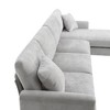 NicBex Modern 119" Chenille Sectional Sofa Modular L Shape Sofa Couch with 2 Pillows for Living Room Apartment - 4 of 4