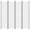 vidaXL 4-Panel Room Divider White 78.7"x78.7" Fabric - 3 of 4