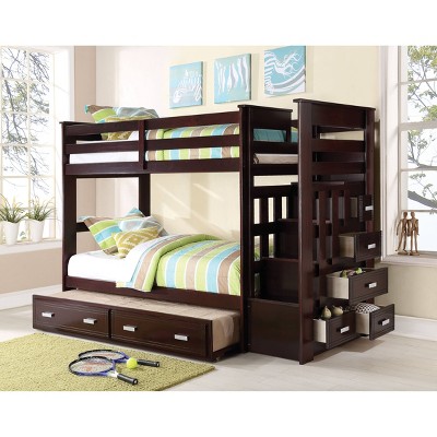 bunk bed with guest bed and storage