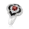 Ross-Simons 0.70 Carat Garnet and .70 ct. t.w. White Topaz Ring With Black Enamel in Sterling Silver - 3 of 4