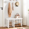 SONGMICS Bamboo Shoe Bench - 3-Tier Shoe Rack for Boots - Entryway Storage Organizer - 3 of 4
