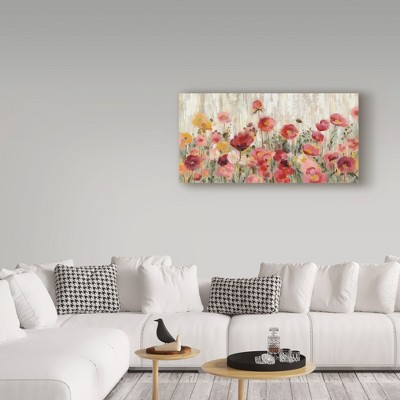 Silvia Vassileva Red and Pink Floral Canvas Art