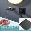 ChicFurnit Bathroom Sink Faucet Wall Mount Bathtub Faucet Single Handle Waterfall Spout for Modern Bathrooms, Black, 14.37"*8.07"*3.15" - 4 of 4