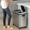 iTouchless Rolling Sensor Kitchen Trash Can and Recycle Bin with Wheels 16 Gallon Silver Stainless Steel - 4 of 4