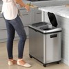 iTouchless Rolling Sensor Kitchen Trash Can and Recycle Bin with Wheels 16 Gallon Silver Stainless Steel - image 4 of 4