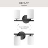 Progress Lighting Replay 2-Light Bath Vanity, Porcelain, Textured Black, Shade Included - 4 of 4