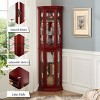 Corner Cabinet Display Case,Corner China Cabinet with Glass Doors,Cabinet with Customizable Glass Shelves and Inclusive Bead Bulb-Cuddlewood - 2 of 4