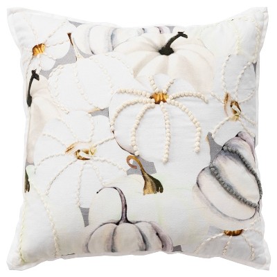 20"x20" Oversize Pumpkin Square Throw Pillow Cover Gray/Ivory - Rizzy Home