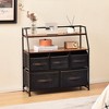 Costway 5-Drawer Storage Dresser Organizer Unit with  Fabric Bin for Living Room Bedroom - 4 of 4