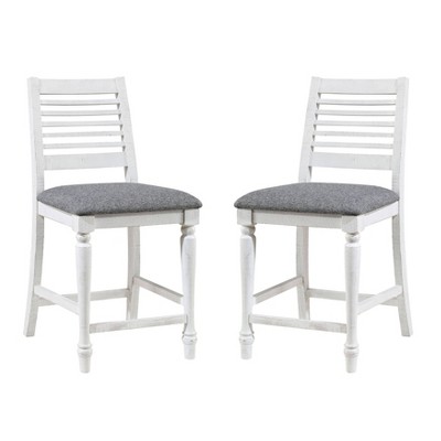 Set of 2 Cambrien Farmhouse Counter Height Barstools with Upholstered Seats - HOMES: Inside + Out