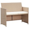 vidaXL 2-Seater Poly Rattan Patio Sofa - Weather Resistant Outdoor Furniture with Cushions - Easy to Assemble Garden Seating. - 2 of 4
