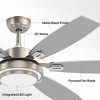Siljoy 60-in Nickel Ceiling Fan Lights with Dual Color Blades (Nickel and oak)-Remote Included (6 Blades) - 2 of 4