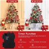 3ft Pre-Lit Snow Flocked Christmas Tree with 78 Lights, Red Berries and Timer, Potted Base - 4 of 4