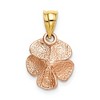 Black Bow Jewelry 14k Rose and Yellow Gold 12mm Rosebud Pendant - 3 of 4