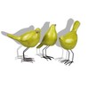HomeRoots Set of Three Lemongrass Green Polyresin and Metal Bird Sculptures - 3 of 4
