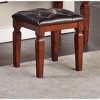 TiramisuBest Luxurious Majestic Classic Cherry Color Vanity Set w Stool 3- Storage Drawers 1pc Bedroom Furniture Set Tri-Fold Mirror - 4 of 4