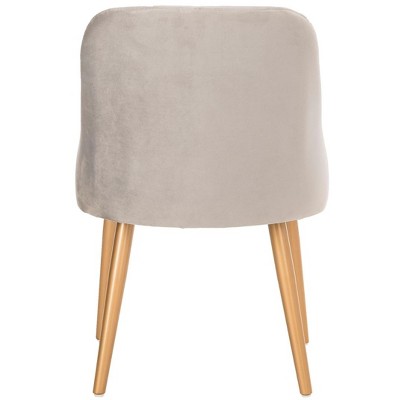 Lulu Grey Velvet Upholstered Side Chair with Gold Legs