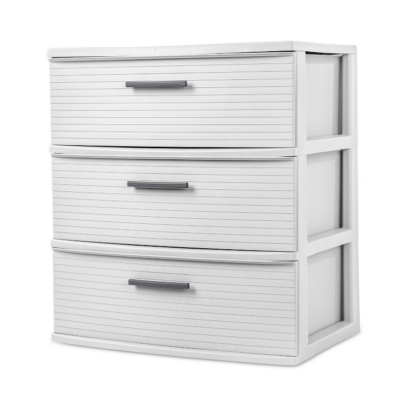 3 Drawer Wide Tower White - Brightroom&#8482;, 1 of 8