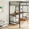Twin Size Loft Bed with Cinnamon Wood Desk, Easy Climbing Ladder and Guardrails - 4 of 4