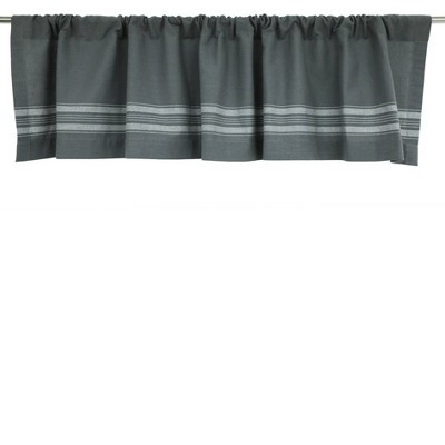 15"x54" Striped Window Valance Gray/Cream - Threshold™