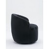 Gulches Black Velvet 360¡ã Swivel Accent Barrel Chair - Ergonomic Backrest, Black Powder-Coated Metal Base, Wooden Frame, 250 LBS Capacity - 4 of 4