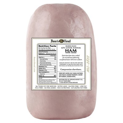 Boar’s Head 42% Lower Sodium Branded Deluxe Ham - 9.5lbs - priced per lb