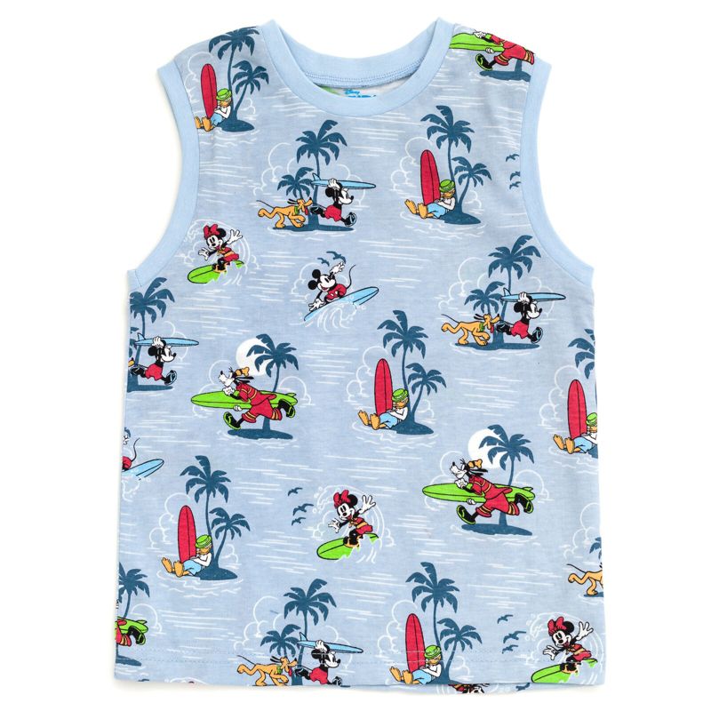 Disney Lion King Toy Story Mickey Mouse Cars T-Shirt Tank Top and French Terry Shorts 3 Piece Outfit Set Toddler, 3 of 6