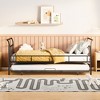 Twin/Full Size Metal Daybed with Curved Handle Design and Twin Size Trundle 4W - ModernLuxe - 2 of 4