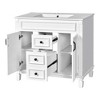 Akoasm 35.9 in. W Modern Single Sink Bathroom Vanity with 2 Soft Closing Doors and 2 Drawers-White - 3 of 4