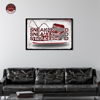 Sneakerhead Red and White Canvas Wall Art, 45" x 30"