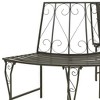 vidaXL Tree Bench Silver grey Steel Half-round Seats Many Tree Bench - 4 of 4
