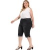 Agnes Orinda Women's Plus Size Mid-Rise Curvy Skinny Stretch Denim Jean Capri - 4 of 4