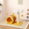 EROMMY 14.6" Flower Cat Tree with Well-padded Perch, Cat Tower with Sisal Scratching Posts and Interactive Toys, Yellow - 4 of 4
