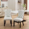 CAVINAS Dining Chairs with PU & Velvet Upholstered Backrest, Nailhead Trim & Triple Elastic Seat Cushion, Set of 2 - 2 of 4
