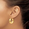 Black Bow Jewelry 14k Yellow Gold Wide Tapered Round Hoop Earrings, 27mm (1 1/16 Inch) - 3 of 4