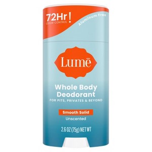 Lume Whole Body Women's Deodorant - Smooth Solid Stick - Aluminum Free - Unscented - 2.6oz - 1 of 4