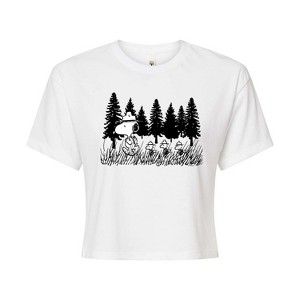 Women's - Peanuts - Troopping Along Cropped Graphic T-Shirt - 1 of 4