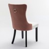 APRILSOUL High-end Tufted Solid Wood Contemporary PU and Velvet Upholstered Dining Chair with Wood Legs Nailhead Trim 2-Pcs Set - 4 of 4