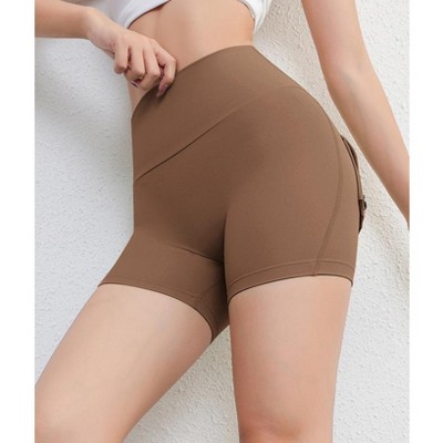 DOMETOUR Women’s High Waist Sports Short with Pocket