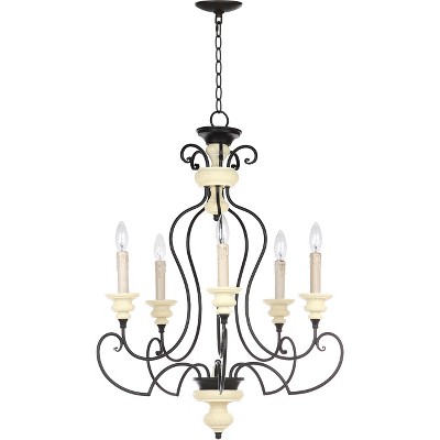 37" Hanna Adjustable Chandelier Black - Safavieh