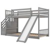 NicBex Twin over Twin Bunk Bed with Guardrail and Convertible Slide,Loft Bed with Ladder and Storage Shelves,Noise Reduced Bunk Beds for Bedroom - 2 of 4