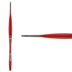 Borciani Bonazzi UNICO Silver Synthetic Series 811 Paint Brush, Flat 1 - Medium Handle Paintbrush Handcrafted in Italy, Cruelty-Free, Acrylic, Oil, - 1 of 4