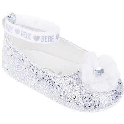 bebe Girl's Shoes - Infant Flats with Glitter and Rhinestone - Flats for Infants